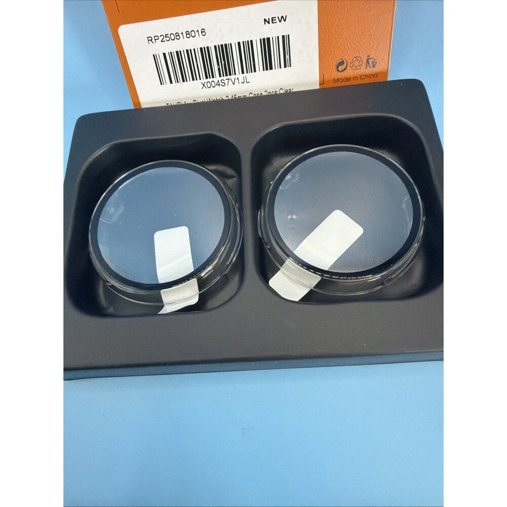 TAURI 2-Pack Hard Case for Google Pixel Watch 3 45mm Clear Screen Protector NEW